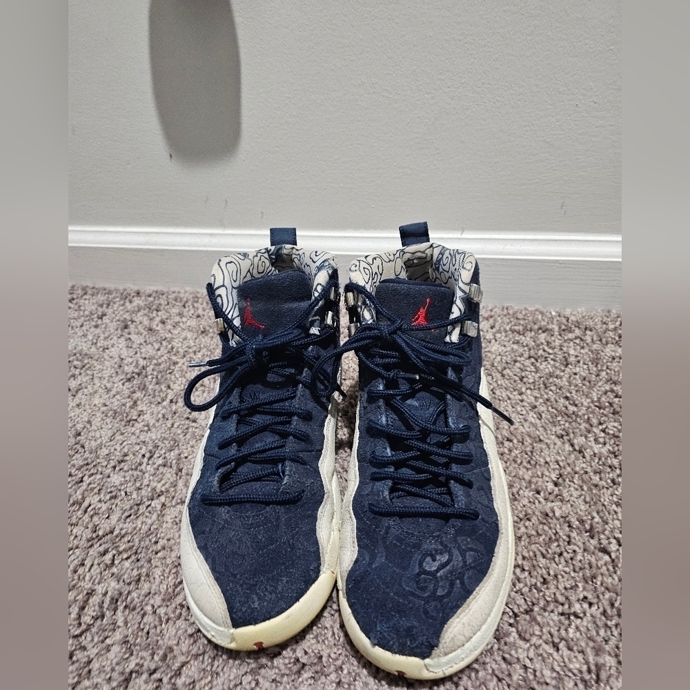 Nike Air Jordan RARE 12 Retro International Flight Blue Shoe youth 6.5. Vintage - Picture 4 of 16